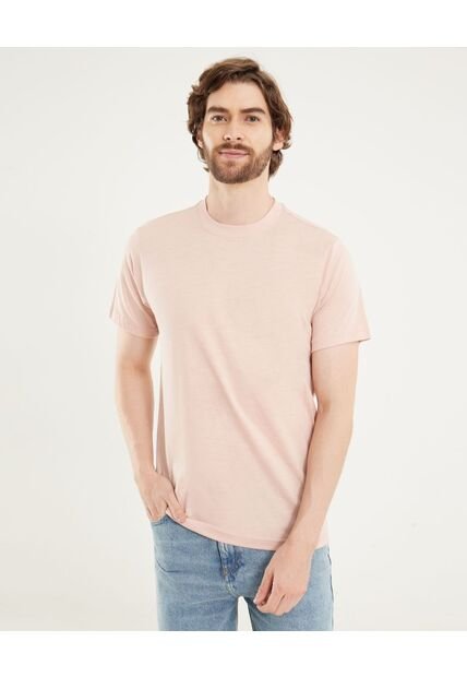 Camiseta Para Hombre Manga Corta Color Rosa Marca Ostu #60091567