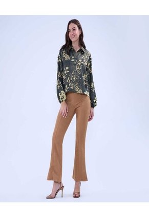 Camisa Para Mujer Manga Larga Color Verde Marca Ostu #40010277