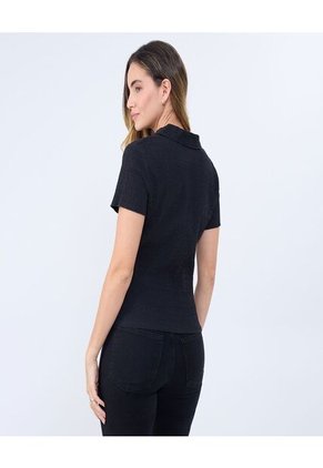 Blusa Para Mujer Manga Corta Color Negro Marca Ostu #40121128