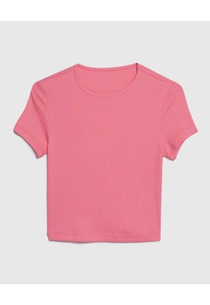 Crop Top Para Mujer Manga Corta Color Rosado  Marca Ostu #40091829