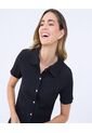 Blusa Para Mujer Manga Corta Color Negro Marca Ostu #40121128 de Ostu