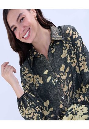 Camisa Para Mujer Manga Larga Color Verde Marca Ostu #40010277