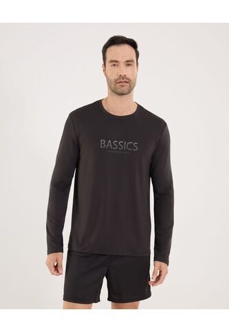 Camiseta Para Hombre Manga Larga Cuello Redondo Color Negro Marca Ostu #60091734 Ostu