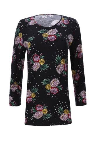 Camiseta Para Mujer Manga 3/4 Color Negro Marca Ostu #40090837 Ostu