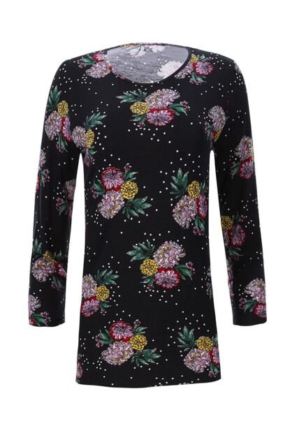 Camiseta Para Mujer Manga 3/4 Color Negro Marca Ostu #40090837