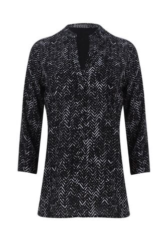 Blusa Para Mujer Manga 3/4 Color Negro Marca Ostu #40120456 Ostu