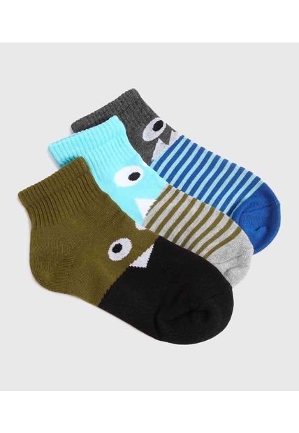 Medias Infantil Niño Tobillera Color Negro Marca Ostu #80980135