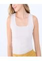 Top Para Mujer Cuello Redondo Color Beige Marca Ostu #40220409 de Ostu