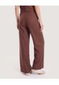 Pantalón Wide Leg Con Pinzas  Para Mujer Café Ostu de Ostu