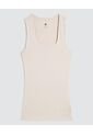 Top Para Mujer Cuello Redondo Color Beige Marca Ostu #40220409 de Ostu