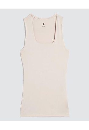 Top Para Mujer Cuello Redondo Color Beige Marca Ostu #40220409