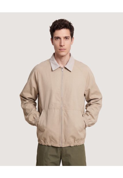 Chaqueta Harrington Essential  Para Hombre Beige Ostu