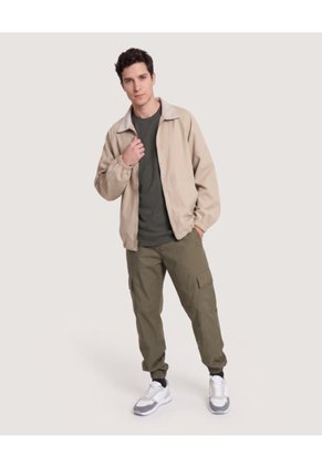 Chaqueta Harrington Essential  Para Hombre Beige Ostu