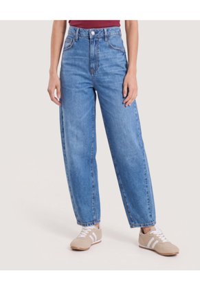 Jean Barrel Denim  Para Mujer Azul Ostu