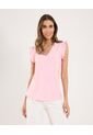 Blusa Para Mujer Manga Corta Color Rosa Marca Ostu #40121103 de Ostu