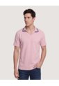 Polo Texturizado Cuello Contraste  Para Hombre Rosa Ostu de Ostu