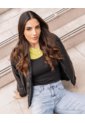 Chaqueta Pu  Para Mujer Negro Ostu de Ostu