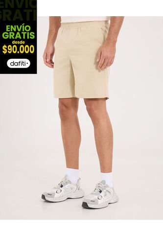 Bermuda Para Hombre Jogger Corto Color Beige Marca Ostu #60100457 Ostu