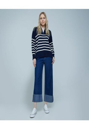 Saco Para Mujer Cuello Alto O Cuello Tortuga Color Azul  Marca Ostu #40330081