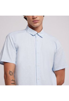 Camisa Para Hombre Manga Corta Sin Bolsillo Color Azul Marca Ostu #60010545
