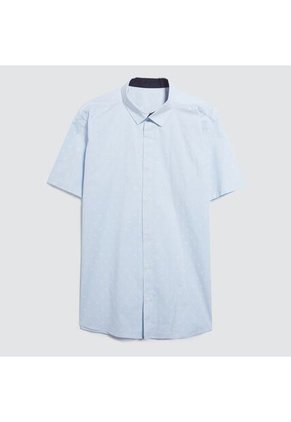 Camisa Para Hombre Manga Corta Sin Bolsillo Color Azul Marca Ostu #60010545