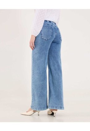 Jean Para Mujer Wide-Leg Color Azul Marca Ostu #40160587