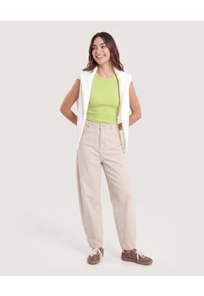 Tank Top Cuello Redondo  Para Mujer Verde Ostu
