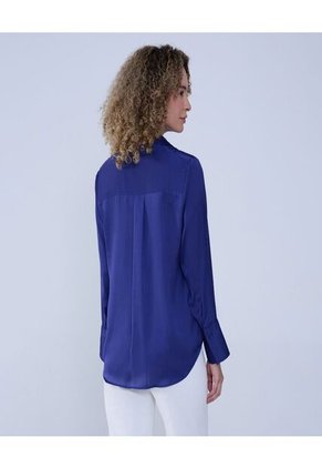 Camisa Para Mujer Manga Larga Color Azul Oscuro Marca Ostu #40010260