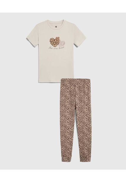 Pijama Infantil Niña M/C P/L Color Camel Marca Ostu #90040085