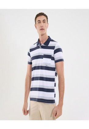 Polo Para Hombre Cuello Tejido Con Bolsillo Color Blanco Marca Ostu #60110772