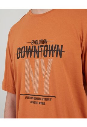 Camiseta Para Hombre Manga Corta Color Café  Marca Ostu #60091049