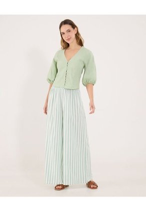 Blusa Para Mujer Manga 3/4 Color Verde Marca Ostu #40121215