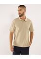 Polo Para Hombre Cuello Maquina Sin Bolsillo Color Beige Marca Ostu #60110817 de Ostu