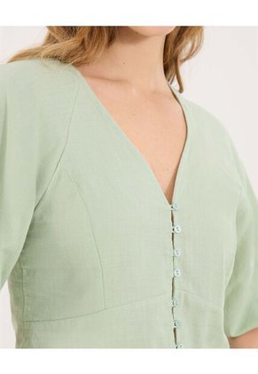 Blusa Para Mujer Manga 3/4 Color Verde Marca Ostu #40121215