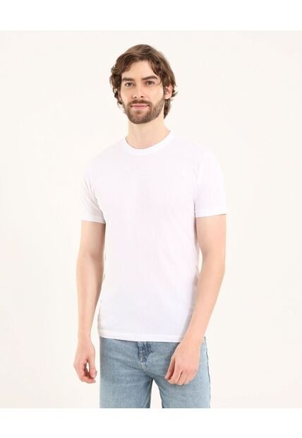 Camiseta Para Hombre Manga Corta Cuello Redondo Color Blanco Marca Ostu #60091684