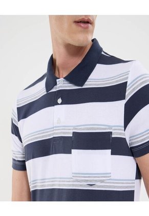 Polo Para Hombre Cuello Tejido Con Bolsillo Color Blanco Marca Ostu #60110772