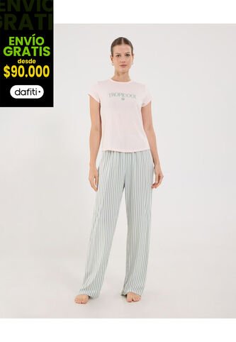 Pijama Para Mujer M/C P/L Color Azul Marca Ostu #40040420 Ostu