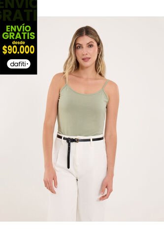 Top Para Mujer Tiras Color Verde Marca Ostu #40220443 Ostu