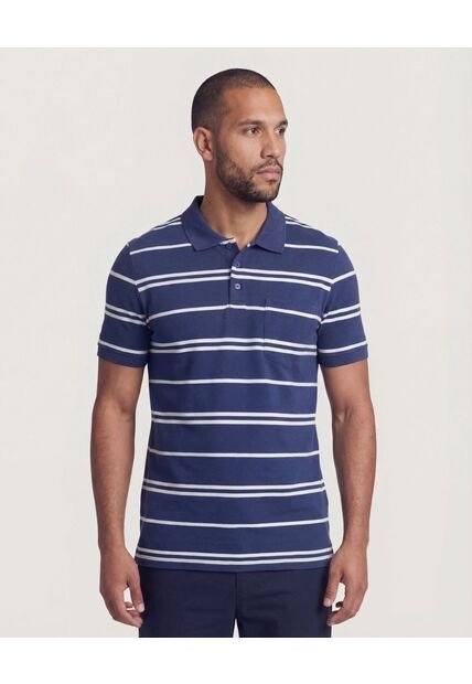 Polo  Para Hombre Cuello Tejido Con Bolsillo Color Azul Marca Ostu #60110867