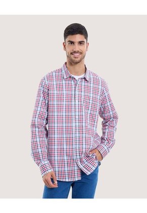 Camisa Para Hombre Manga Larga Con Bolsillo Cuello Casual M Color Blanco Marca Ostu #60010827