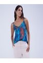 Top Para Mujer Cuello V Color Azul  Marca Ostu #40220359 de Ostu