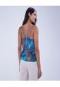 Top Para Mujer Cuello V Color Azul  Marca Ostu #40220359 de Ostu