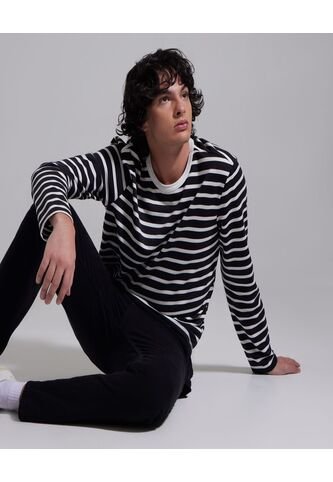 Camiseta Para Hombre Manga Larga Color Negrocarbon Marca Ostu #60090909 Ostu