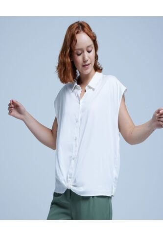 Camisa Para Mujer Manga Sisa Color Blanco Marca Ostu #40010169 Ostu