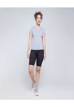 Camiseta Para Mujer Manga Corta Cuello V Color Gris Marca Ostu #40091888