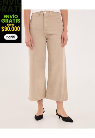 Jean Para Mujer Culotte Color Beige Marca Ostu #40160595 Ostu