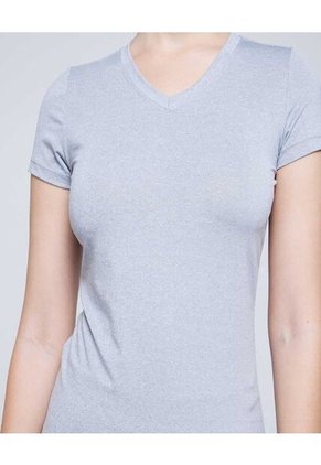 Camiseta Para Mujer Manga Corta Cuello V Color Gris Marca Ostu #40091888