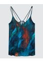 Top Para Mujer Cuello V Color Azul  Marca Ostu #40220359 de Ostu