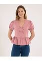 Blusa Para Mujer Manga Corta Color Rosado Marca Ostu #40121198 de Ostu