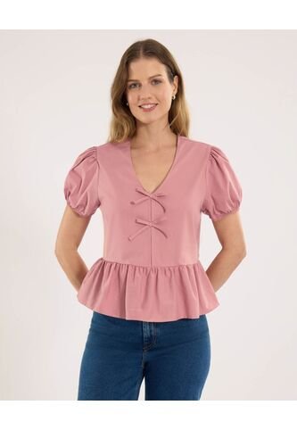 Blusa Para Mujer Manga Corta Color Rosado Marca Ostu #40121198 Ostu